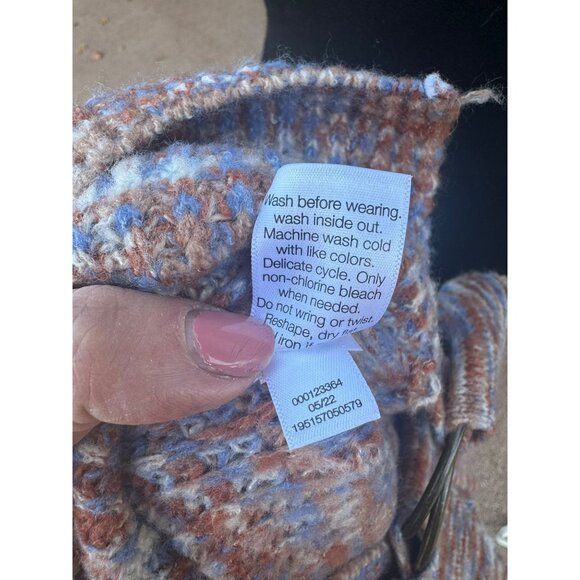 Nine West Purple Knitted Wrap Cardigan Sweater Brass Ring  S Multicolor Yarn - Picture 12 of 13